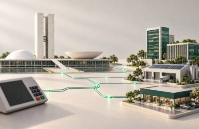 Ilustração conceitual relaciona o cenário eleitoral à infraestrutura de financiamento da economia real.
