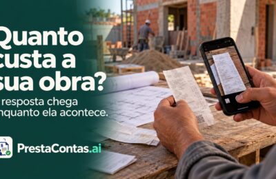 PrestaContas.ai centraliza as informações e mostra quanto cada obra realmente custa enquanto ela ainda é executada.